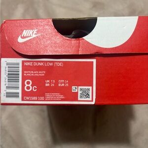 Nike Dunk Low TDE in White, Black, and Red